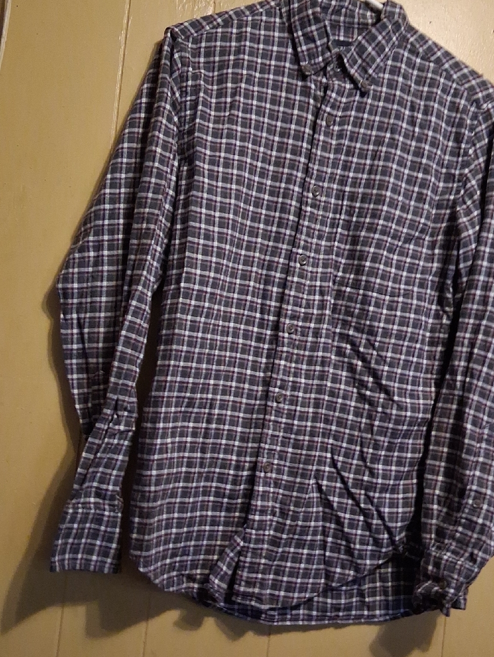 J. Crew Men's Plaid Button-Down Shirt - Navy, Gray, White